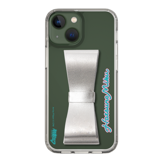 Slim Protection Case - STAND & RING RIBBON Silver［ HATSUNE MIKU - Ribbon - Logo ］