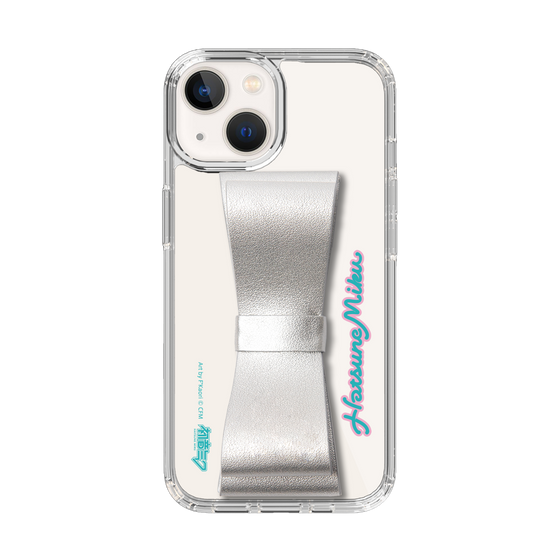Slim Protection Case - STAND & RING RIBBON Silver［ HATSUNE MIKU - Ribbon - Logo ］