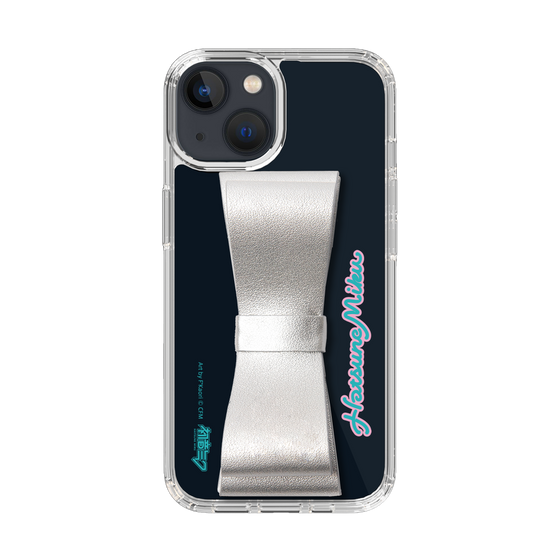 Slim Protection Case - STAND & RING RIBBON Silver［ HATSUNE MIKU - Ribbon - Logo ］
