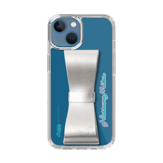 Slim Protection Case - STAND & RING RIBBON Silver［ HATSUNE MIKU - Ribbon - Logo ］