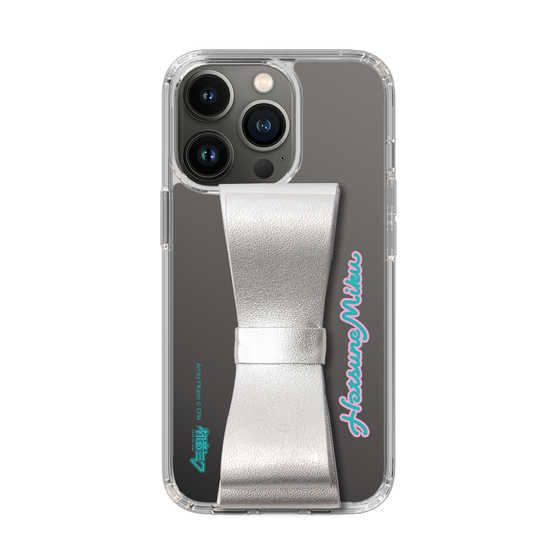 Slim Protection Case - STAND & RING RIBBON Silver［ HATSUNE MIKU - Ribbon - Logo ］