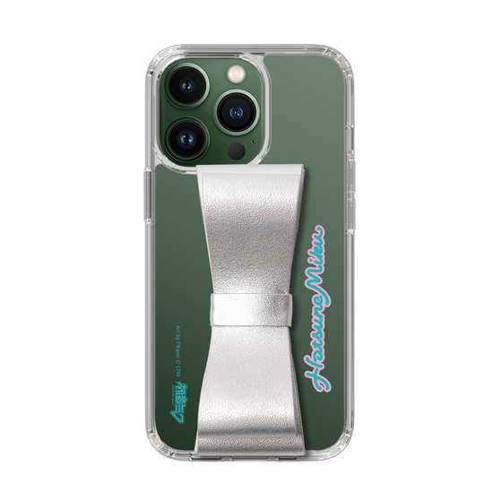 Slim Protection Case - STAND & RING RIBBON Silver［ HATSUNE MIKU - Ribbon - Logo ］