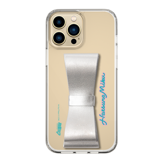 Slim Protection Case - STAND & RING RIBBON Silver［ HATSUNE MIKU - Ribbon - Logo ］