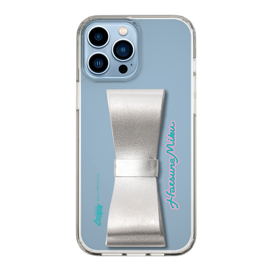 Slim Protection Case - STAND & RING RIBBON Silver［ HATSUNE MIKU - Ribbon - Logo ］