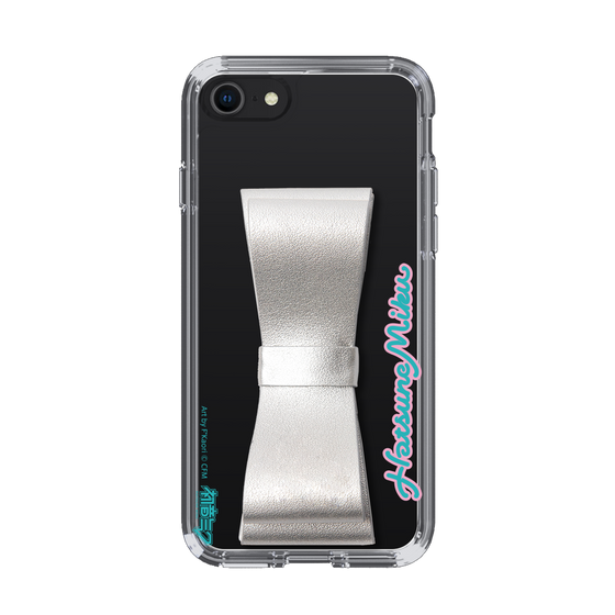 Slim Protection Case - STAND & RING RIBBON Silver［ HATSUNE MIKU - Ribbon - Logo ］
