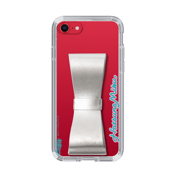 Slim Protection Case - STAND & RING RIBBON Silver［ HATSUNE MIKU - Ribbon - Logo ］