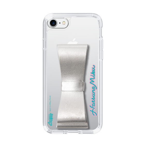 Slim Protection Case - STAND & RING RIBBON Silver［ HATSUNE MIKU - Ribbon - Logo ］