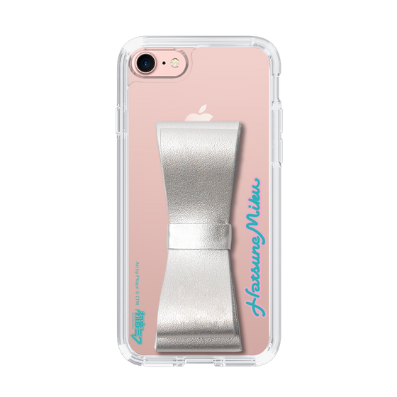 Slim Protection Case - STAND & RING RIBBON Silver［ HATSUNE MIKU - Ribbon - Logo ］