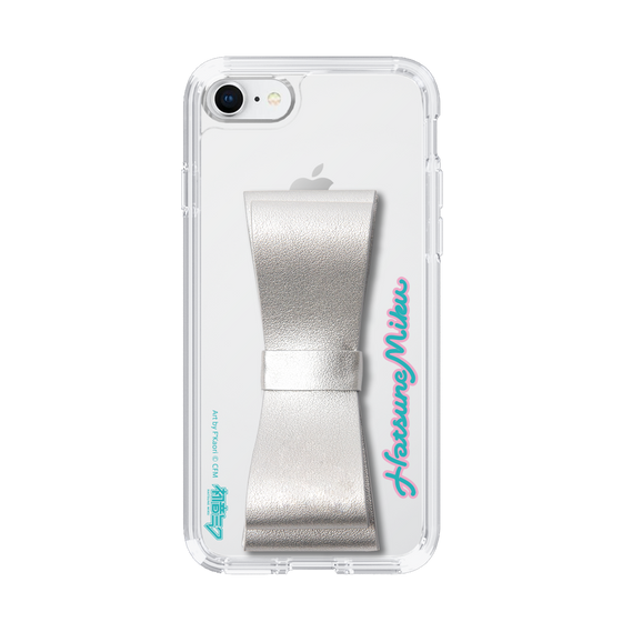 Slim Protection Case - STAND & RING RIBBON Silver［ HATSUNE MIKU - Ribbon - Logo ］
