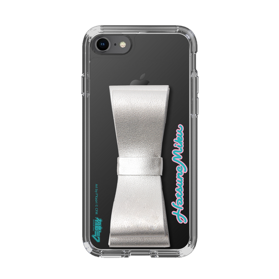 Slim Protection Case - STAND & RING RIBBON Silver［ HATSUNE MIKU - Ribbon - Logo ］