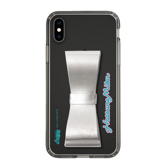 Slim Protection Case - STAND & RING RIBBON Silver［ HATSUNE MIKU - Ribbon - Logo ］