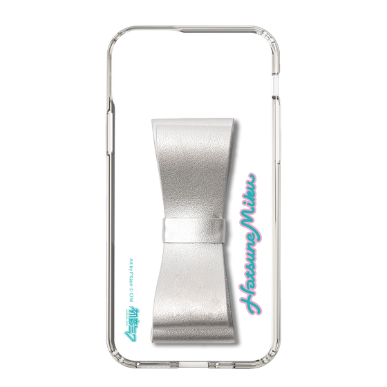Slim Protection Case - STAND & RING RIBBON Silver［ HATSUNE MIKU - Ribbon - Logo ］