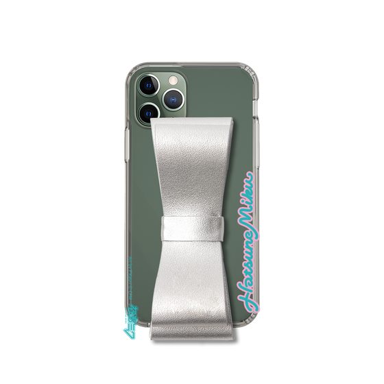 Slim Protection Case - STAND & RING RIBBON Silver［ HATSUNE MIKU - Ribbon - Logo ］