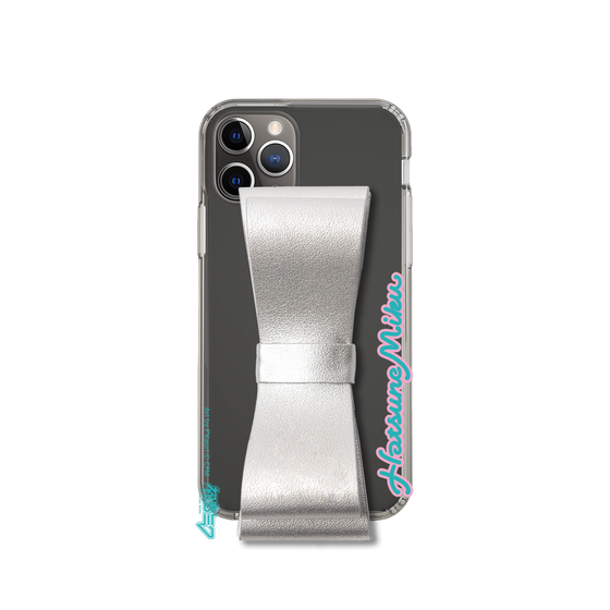 Slim Protection Case - STAND & RING RIBBON Silver［ HATSUNE MIKU - Ribbon - Logo ］