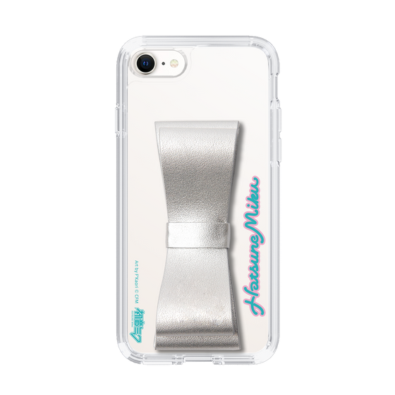 Slim Protection Case - STAND & RING RIBBON Silver［ HATSUNE MIKU - Ribbon - Logo ］