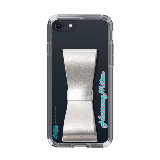 Slim Protection Case - STAND & RING RIBBON Silver［ HATSUNE MIKU - Ribbon - Logo ］