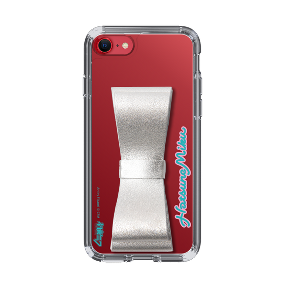 Slim Protection Case - STAND & RING RIBBON Silver［ HATSUNE MIKU - Ribbon - Logo ］