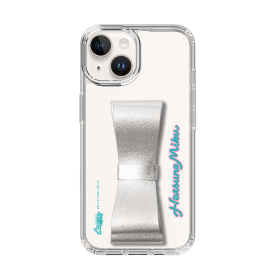 Slim Protection Case - STAND & RING RIBBON Silver［ HATSUNE MIKU - Ribbon - Logo ］