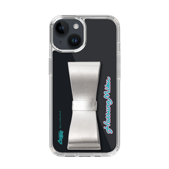 Slim Protection Case - STAND & RING RIBBON Silver［ HATSUNE MIKU - Ribbon - Logo ］