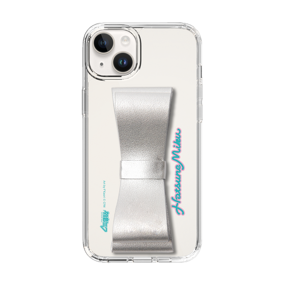 Slim Protection Case - STAND & RING RIBBON Silver［ HATSUNE MIKU - Ribbon - Logo ］
