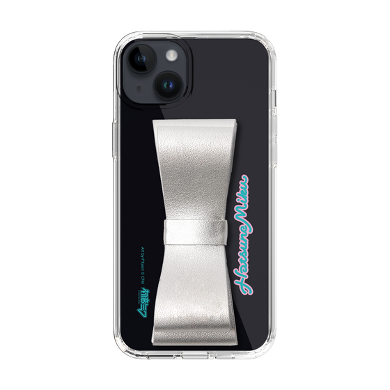 Slim Protection Case - STAND & RING RIBBON Silver［ HATSUNE MIKU - Ribbon - Logo ］