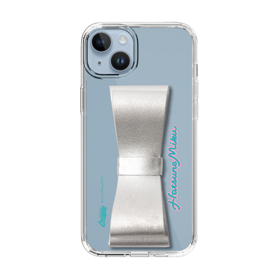 Slim Protection Case - STAND & RING RIBBON Silver［ HATSUNE MIKU - Ribbon - Logo ］
