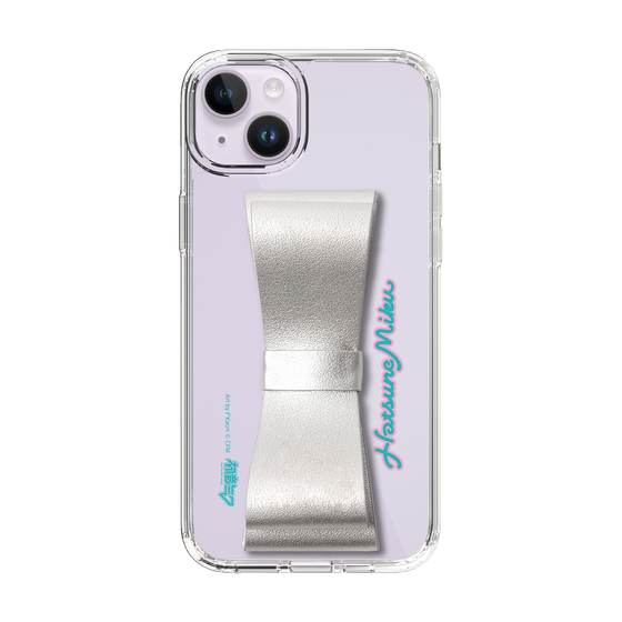 Slim Protection Case - STAND & RING RIBBON Silver［ HATSUNE MIKU - Ribbon - Logo ］