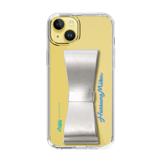 Slim Protection Case - STAND & RING RIBBON Silver［ HATSUNE MIKU - Ribbon - Logo ］