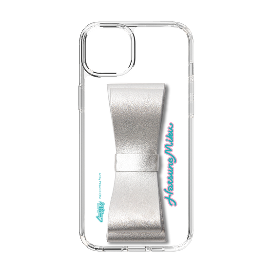 Slim Protection Case - STAND & RING RIBBON Silver［ HATSUNE MIKU - Ribbon - Logo ］