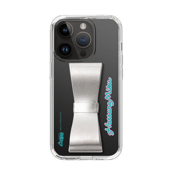 Slim Protection Case - STAND & RING RIBBON Silver［ HATSUNE MIKU - Ribbon - Logo ］
