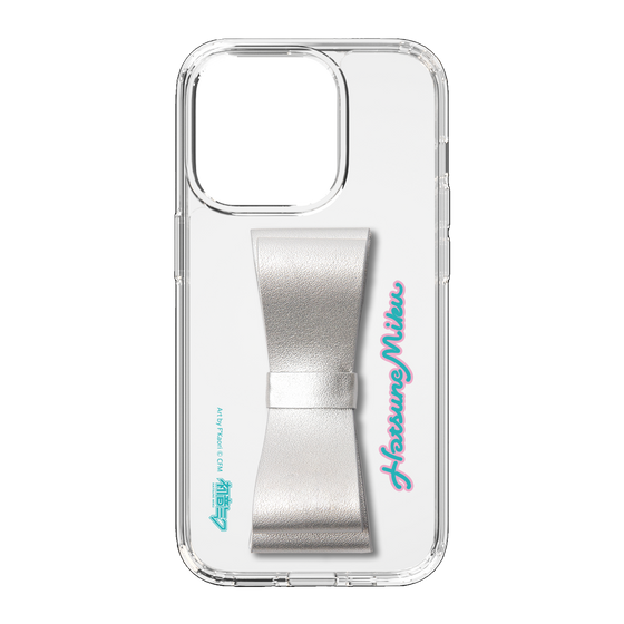 Slim Protection Case - STAND & RING RIBBON Silver［ HATSUNE MIKU - Ribbon - Logo ］