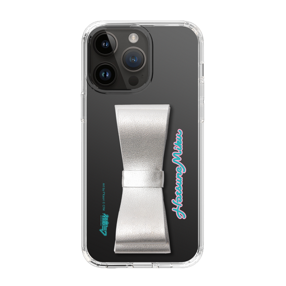 Slim Protection Case - STAND & RING RIBBON Silver［ HATSUNE MIKU - Ribbon - Logo ］