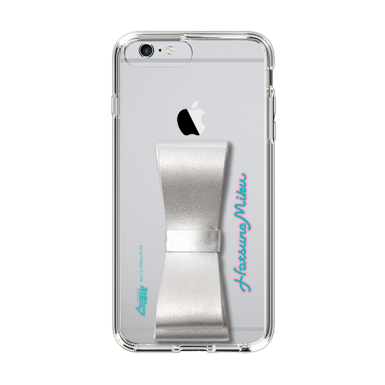Slim Protection Case - STAND & RING RIBBON Silver［ HATSUNE MIKU - Ribbon - Logo ］