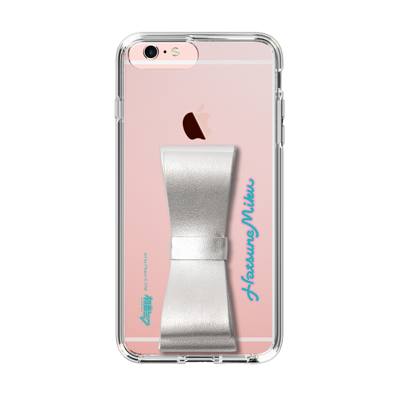 Slim Protection Case - STAND & RING RIBBON Silver［ HATSUNE MIKU - Ribbon - Logo ］