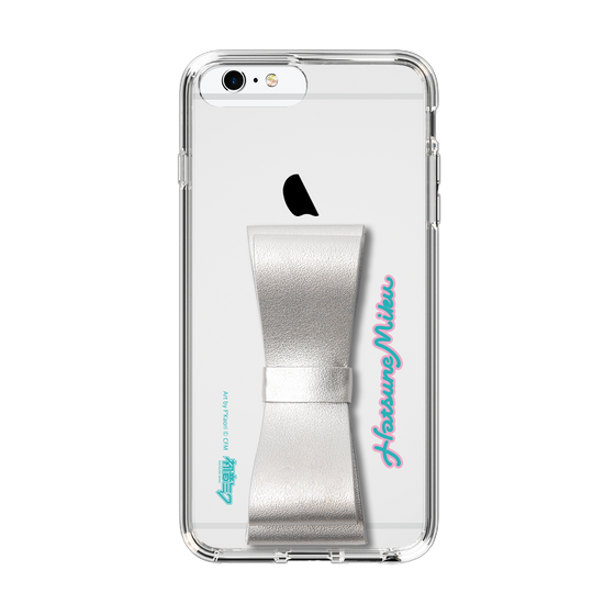 Slim Protection Case - STAND & RING RIBBON Silver［ HATSUNE MIKU - Ribbon - Logo ］