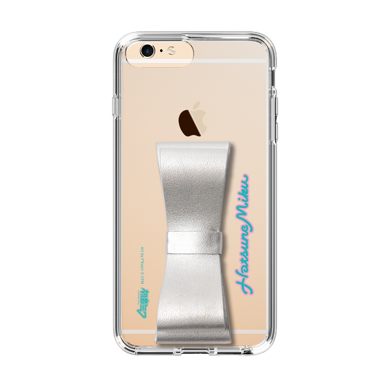 Slim Protection Case - STAND & RING RIBBON Silver［ HATSUNE MIKU - Ribbon - Logo ］