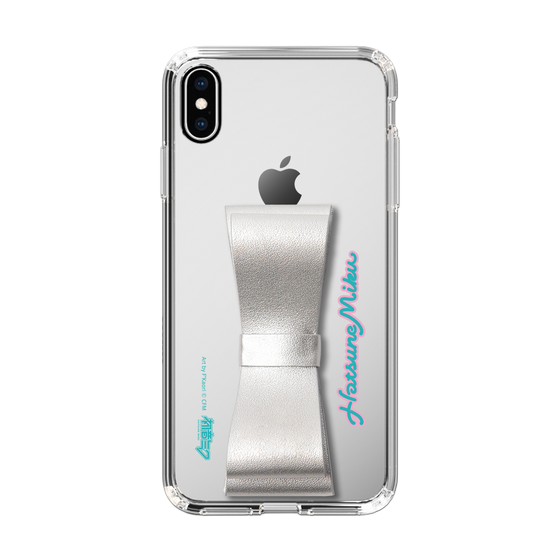 Slim Protection Case - STAND & RING RIBBON Silver［ HATSUNE MIKU - Ribbon - Logo ］