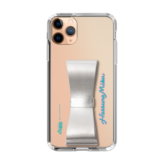 Slim Protection Case - STAND & RING RIBBON Silver［ HATSUNE MIKU - Ribbon - Logo ］