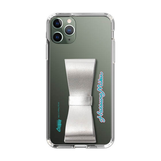 Slim Protection Case - STAND & RING RIBBON Silver［ HATSUNE MIKU - Ribbon - Logo ］