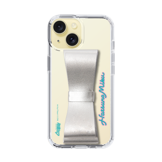 Slim Protection Case - STAND & RING RIBBON Silver［ HATSUNE MIKU - Ribbon - Logo ］