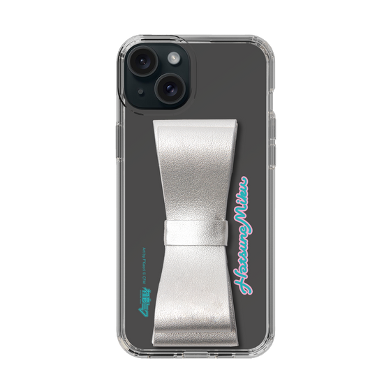 Slim Protection Case - STAND & RING RIBBON Silver［ HATSUNE MIKU - Ribbon - Logo ］