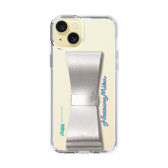 Slim Protection Case - STAND & RING RIBBON Silver［ HATSUNE MIKU - Ribbon - Logo ］