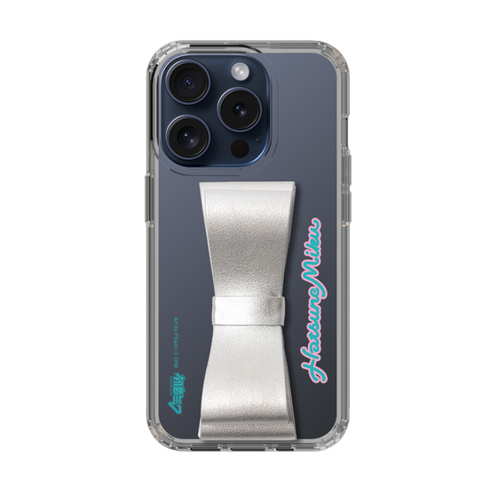 Slim Protection Case - STAND & RING RIBBON Silver［ HATSUNE MIKU - Ribbon - Logo ］