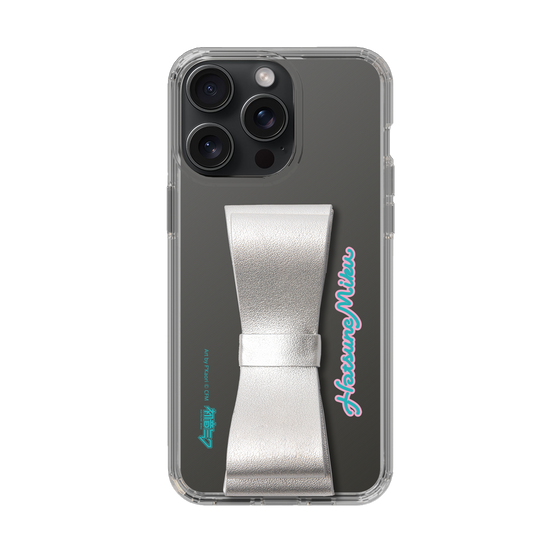 Slim Protection Case - STAND & RING RIBBON Silver［ HATSUNE MIKU - Ribbon - Logo ］