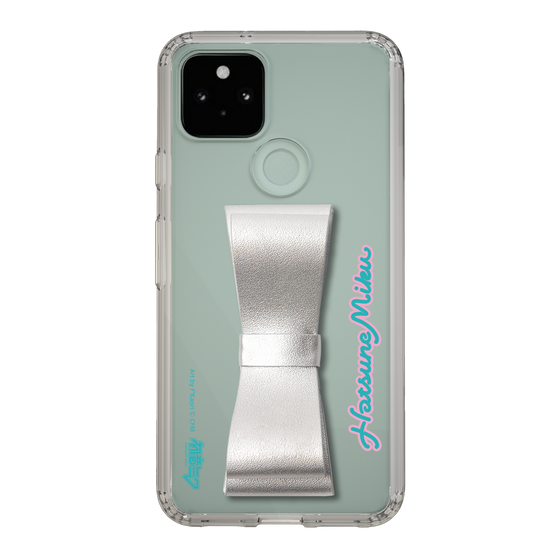 Slim Protection Case - STAND & RING RIBBON Silver［ HATSUNE MIKU - Ribbon - Logo ］