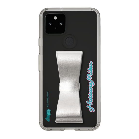 Slim Protection Case - STAND & RING RIBBON Silver［ HATSUNE MIKU - Ribbon - Logo ］