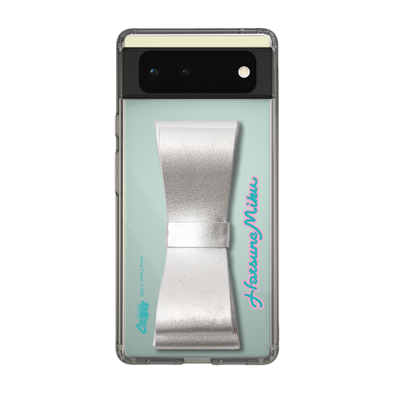 Slim Protection Case - STAND & RING RIBBON Silver［ HATSUNE MIKU - Ribbon - Logo ］