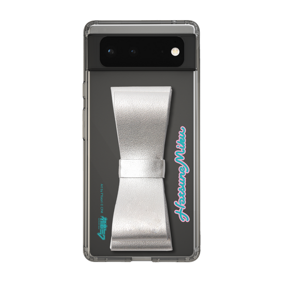 Slim Protection Case - STAND & RING RIBBON Silver［ HATSUNE MIKU - Ribbon - Logo ］