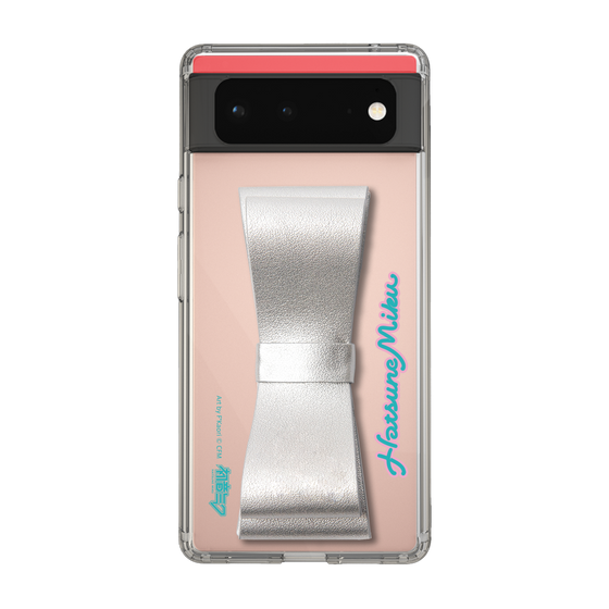 Slim Protection Case - STAND & RING RIBBON Silver［ HATSUNE MIKU - Ribbon - Logo ］
