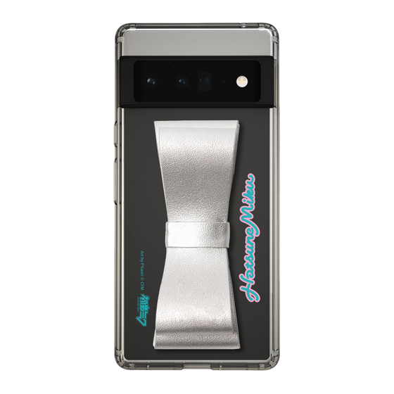 Slim Protection Case - STAND & RING RIBBON Silver［ HATSUNE MIKU - Ribbon - Logo ］